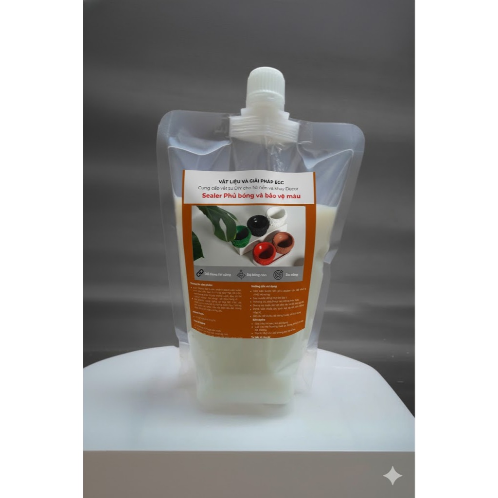 1kg _Sealer HG – Lớp phủ bóng cao cấp gốc nước cho sản phẩm decor, hũ nến, khay trang trí xi măng & bê tông trang trí