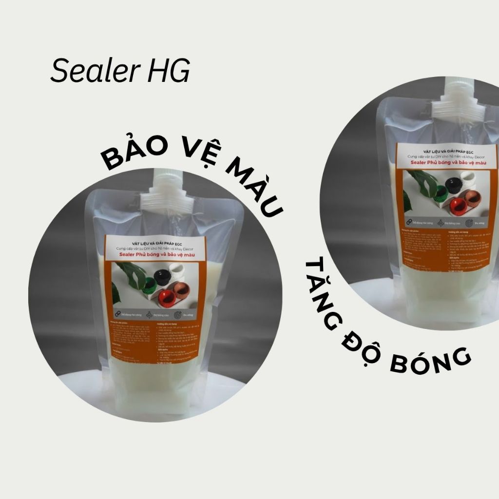 1kg _Sealer HG – Lớp phủ bóng cao cấp gốc nước cho sản phẩm decor, hũ nến, khay trang trí xi măng & bê tông trang trí