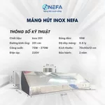 [Chính hãng] Combo máng hút khói inox NEFA kèm quạt thông gió hút mùi, hút khói bếp mạnh, lắp đặt dễ, tiết kiệm điện — ảnh 7