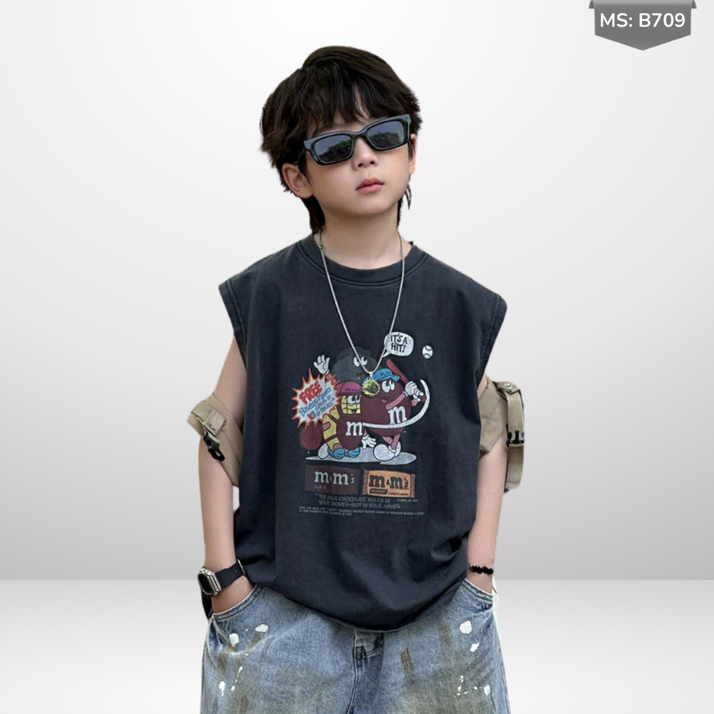 Áo Thun Ngắn Tay Mùa Hè Cho Bé Trai, Bé Gái In Hình Năng Động, Cổ Tròn B709 | JJ Kids Fashion