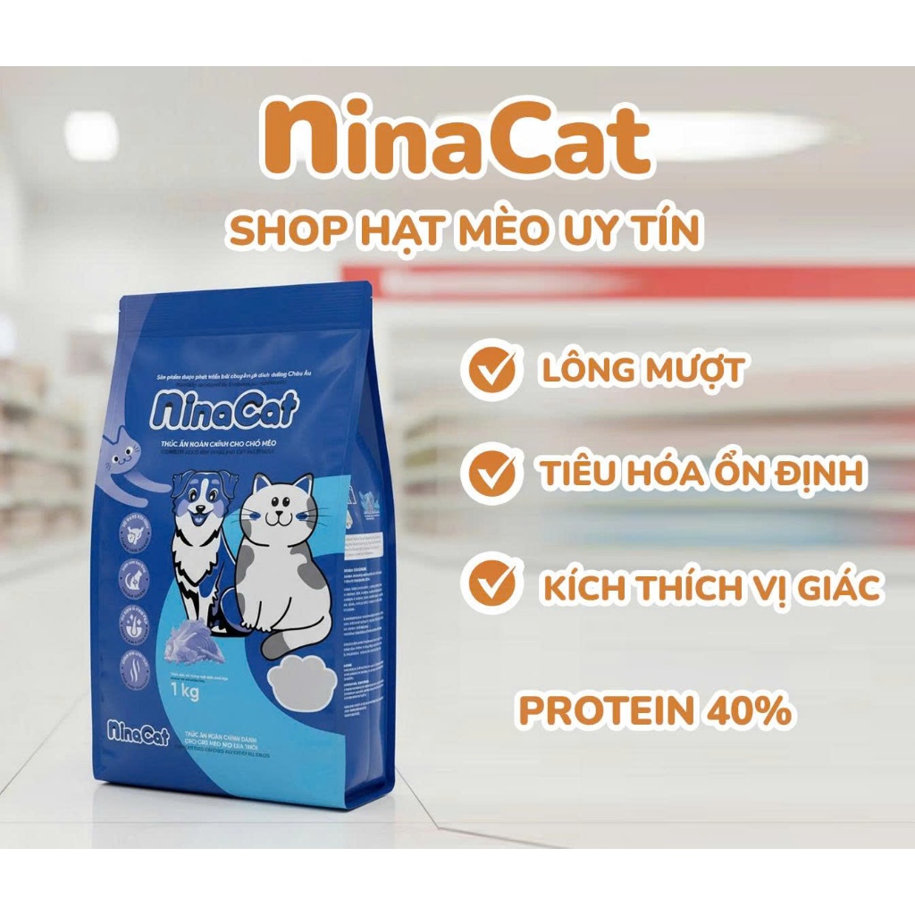 GIÁ HỦY DIỆT HẠT MÈO MIX RUỐC NINA CAT 1 KG SIÊU HỜI