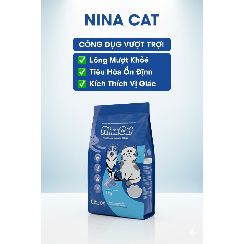 GIÁ HỦY DIỆT-1 kg Hạt mix ruốc nina cat ,hạt Cho Chó Mèo Giá Rẻ