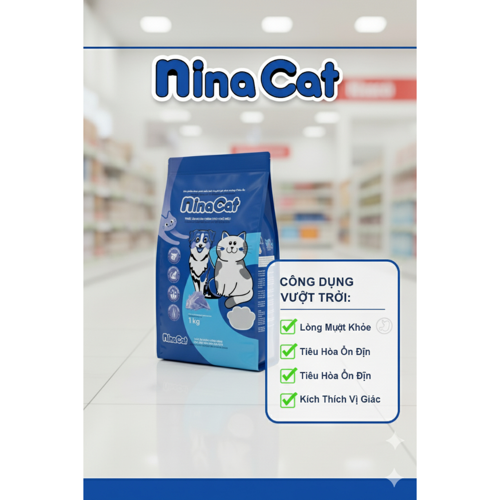 GIÁ HỦY DIỆT-1 kg Hạt mix ruốc nina cat ,hạt Cho Chó Mèo Giá Rẻ