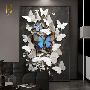 Tranh Phù Điêu Cánh Bướm Tráng Gương Cao Cấp Trang Trí Nhà Cửa, Quà Tặng - OHA DECOR