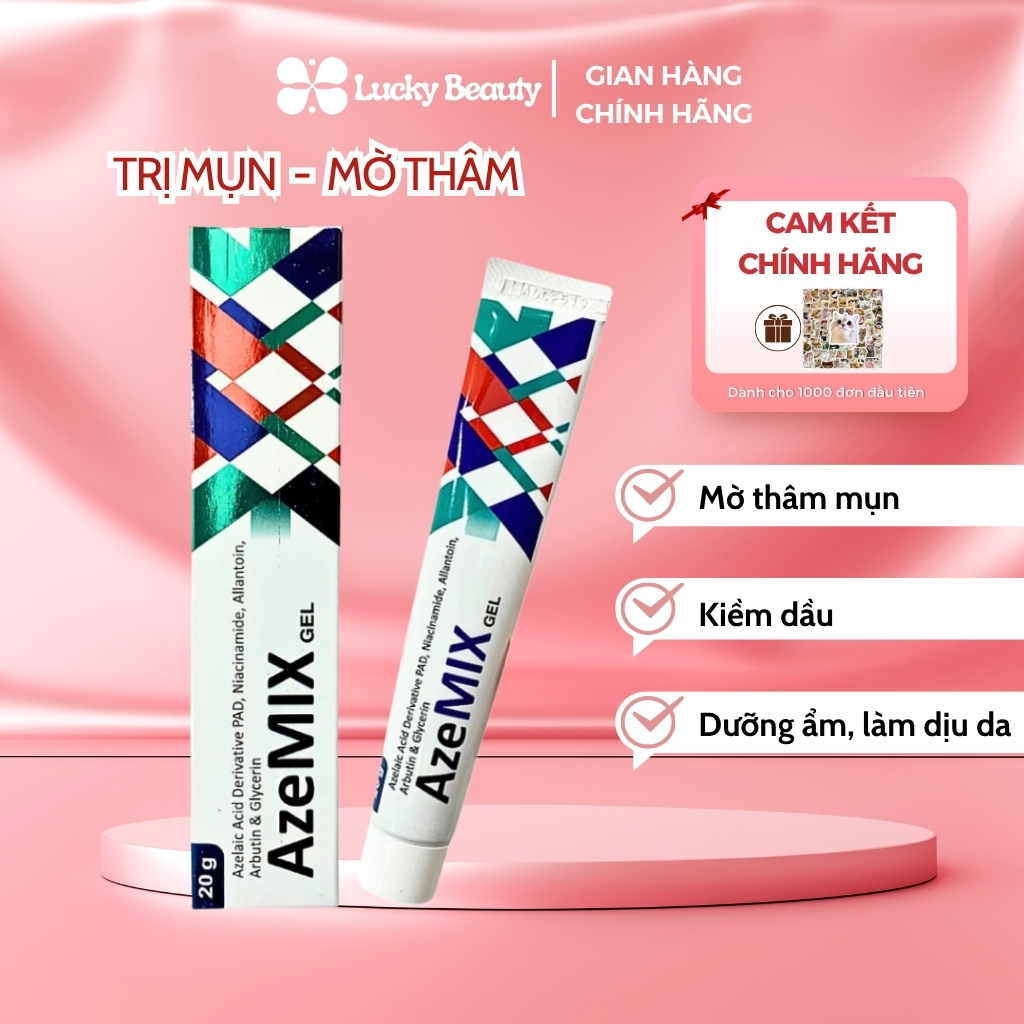 Gel Azemix giảm mụn, gel kiềm dầu, mờ thâm nám tàn nhang thâm đỏ, sáng ...