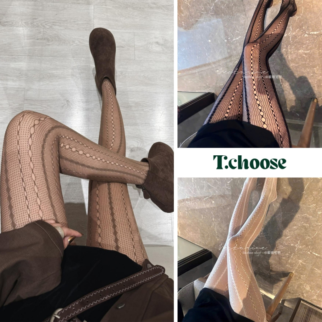 Tất lưới dài, quần tất lưới ren sọc thời trang mùa đông TCHOOSE