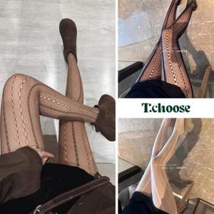 Tất lưới dài, quần tất lưới ren sọc thời trang mùa đông TCHOOSE