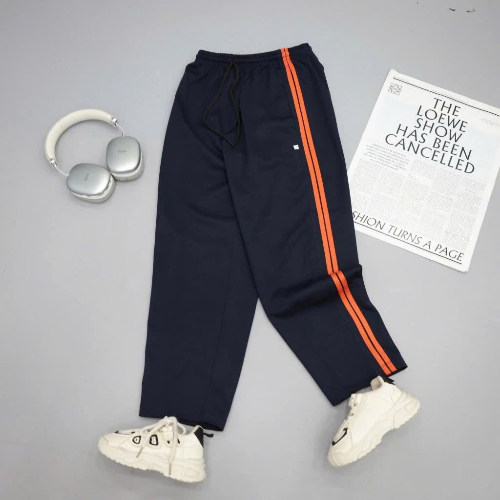 Quần Baggy 2 viền 3 viền, Quần thể thao thể dục 2 viền 3 viền kẻ sọc TÍM THAN cho nam và nữ Hàn Quốc