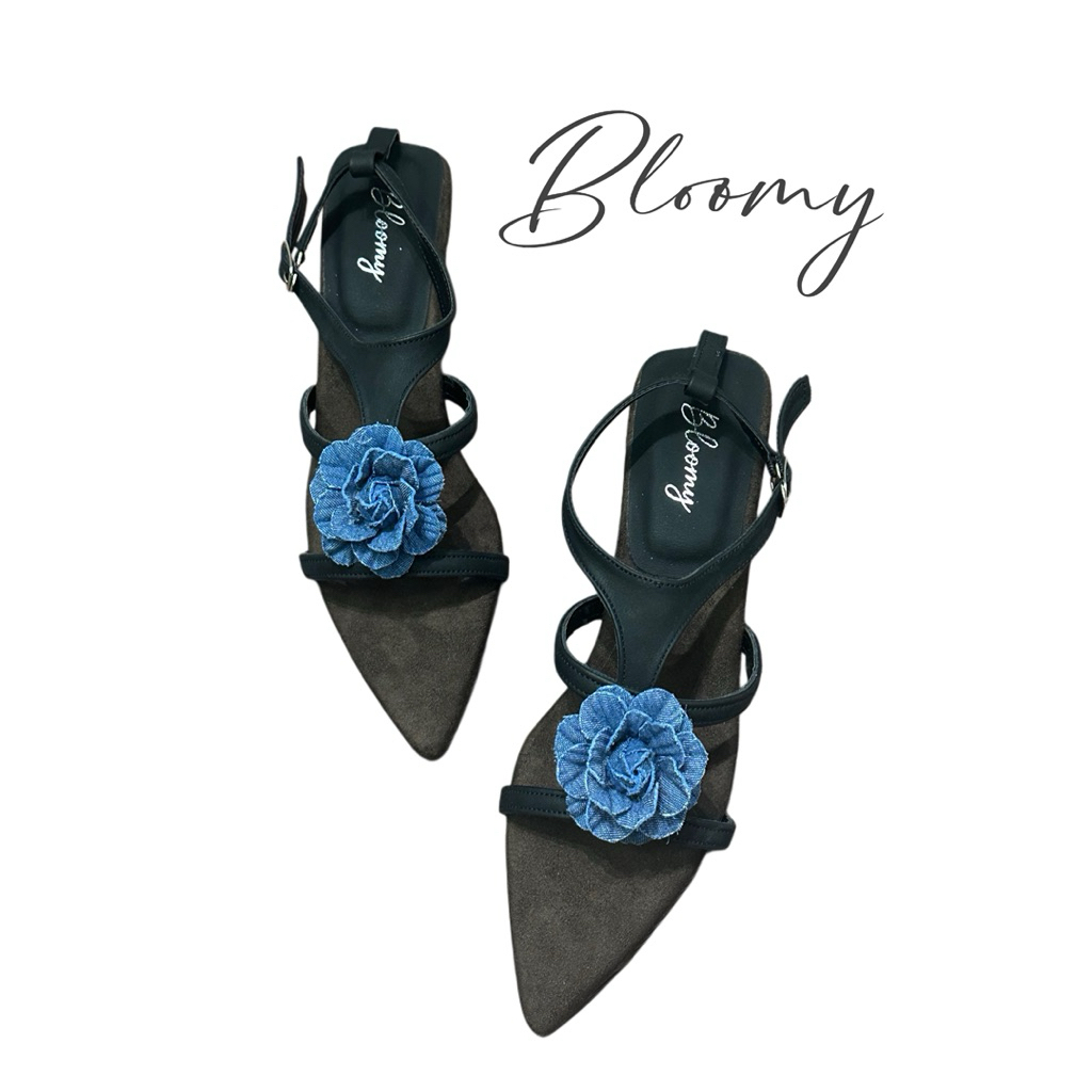Giày Sandal 5cm Hoa Hồng Jean