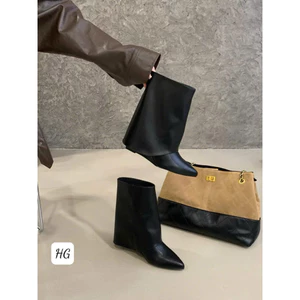 👠👠👠❤️❤️Bốt váy cổ thấp mũi nhọn