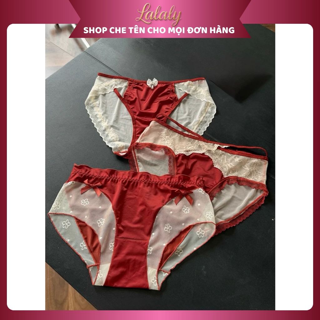 Combo 3 quần lót thiết kế sang trọng, thoải mái CB010203, quần lót ren phối lụa mềm mại quyến rũ