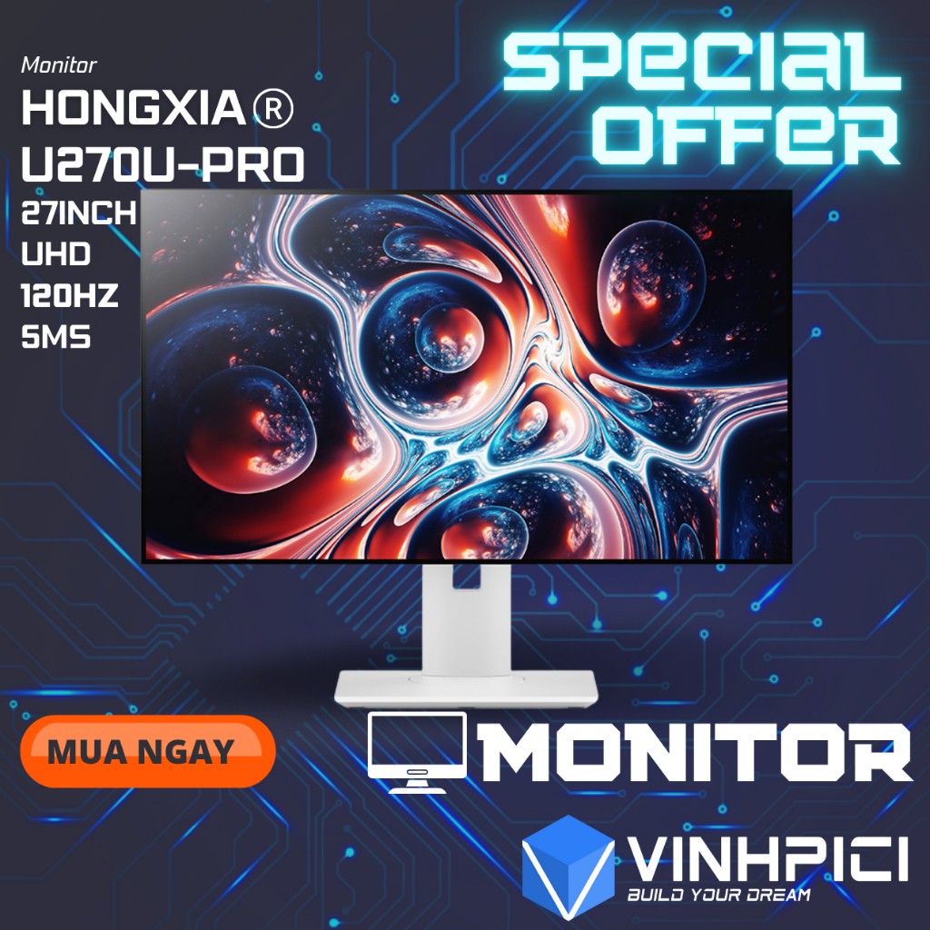 Màn hình Đồ hoạ HONGXIA U270U-Pro (27inch/UHD/IPS/120Hz/5ms) chung ...