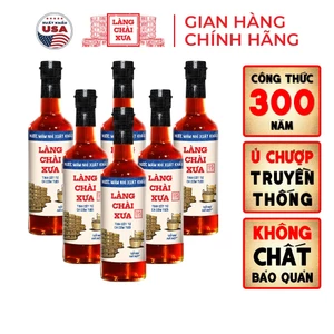 Thùng 6 chai nước mắm nhỉ xuất khẩu nhãn xanh Làng Chài Xưa 500ml vị dịu nhẹ