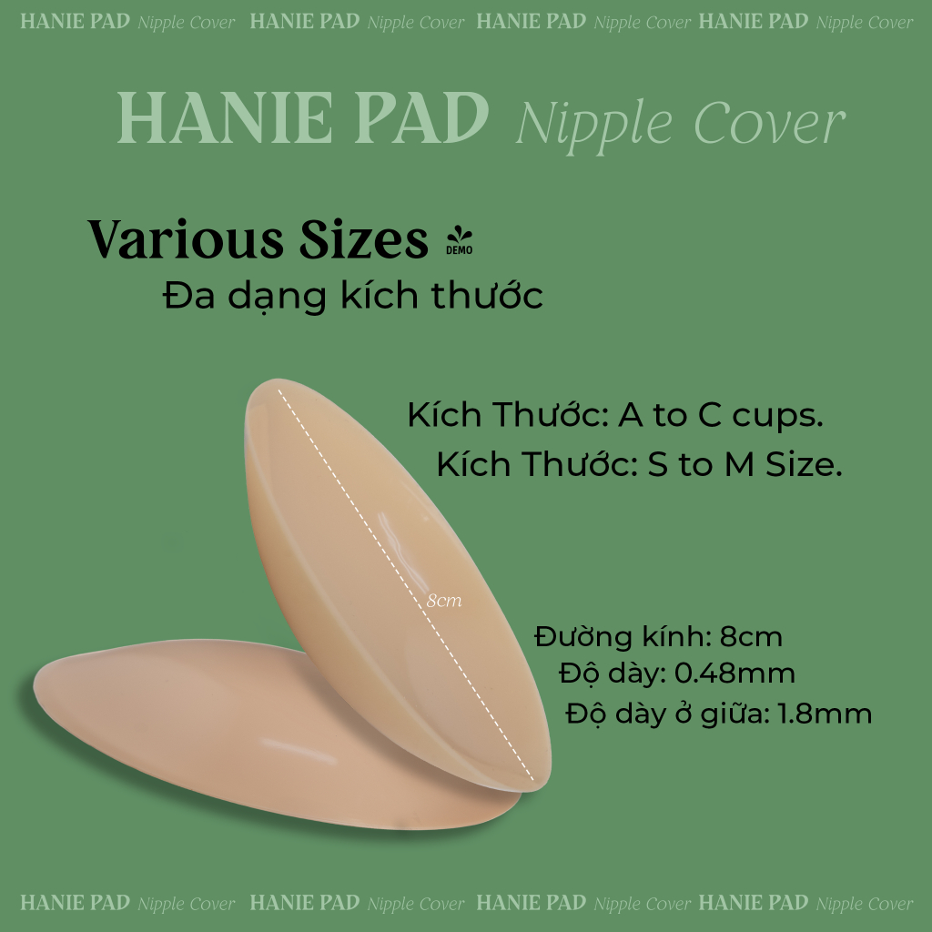 [COMBO 3-5] Miếng dán ngực HANIEPAD Silicon nhiệt tự thân không keo siêu mỏng siêu dính tàng hình