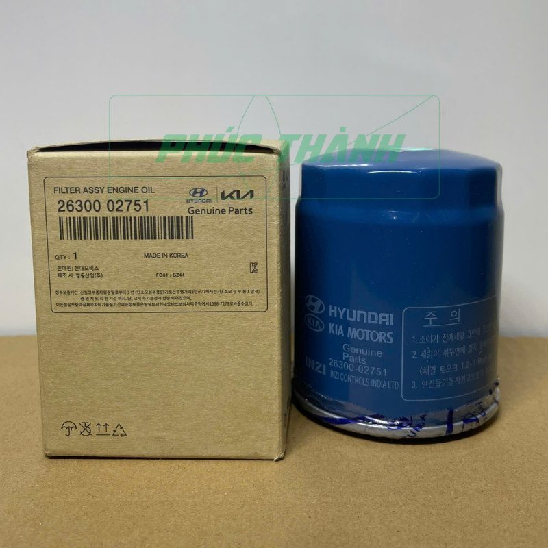 Lọc Dầu Động Cơ, Lọc Nhớt Xe HYUNDAI I10, Accent, Getz; KIA Morning, Soluto (Mã: 2630002751)