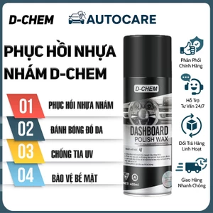 Chai Xịt Phục Hồi Nhựa Nhám, Đánh Bóng Đồ Da D-Chem 450ml - Dưỡng Bề Mặt Nhựa Nhám Ô Tô Xe Máy