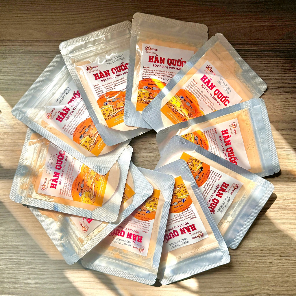 Combo 10 gói Bột phô mai Hàn Quốc Vàng 50g  ADFOOD – dùng làm gia vị cho các món chiên, snack và trang trí món ăn