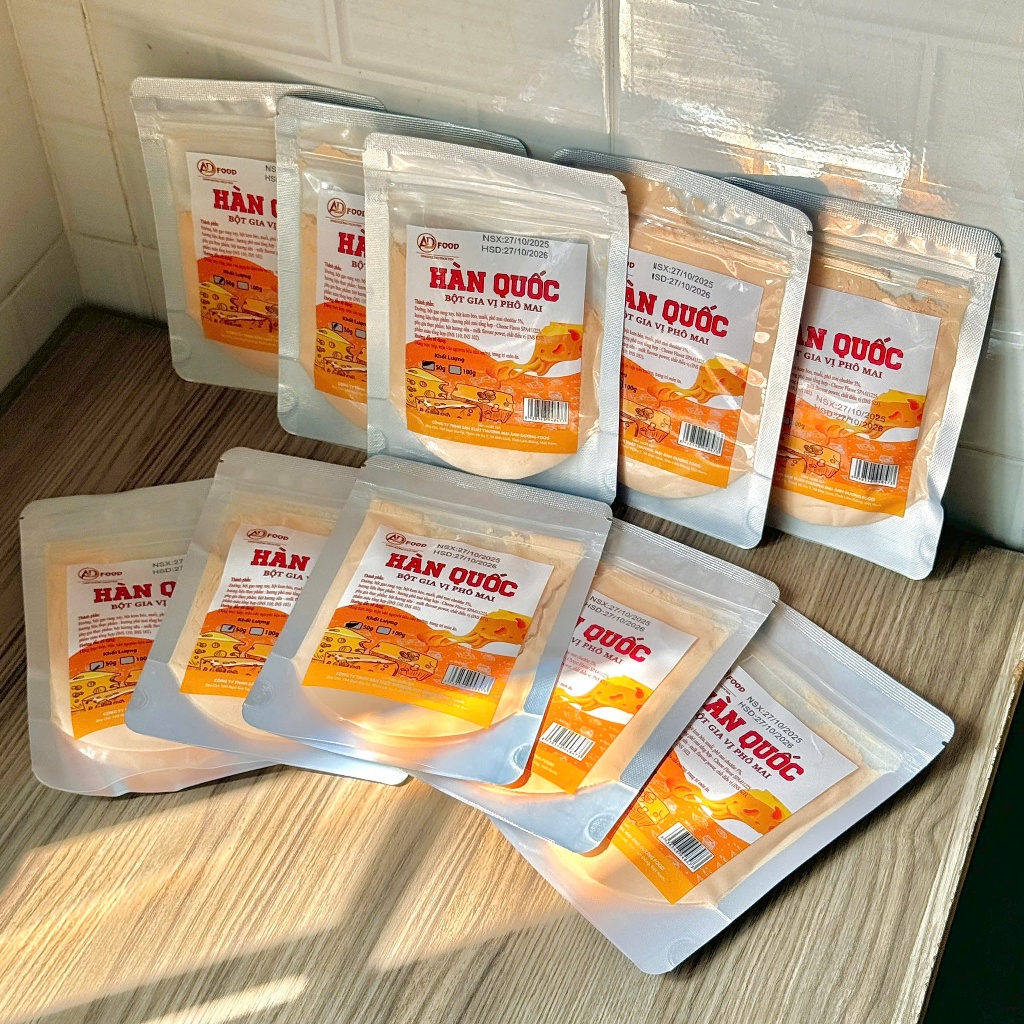 Combo 10 gói Bột phô mai Hàn Quốc Vàng 50g  ADFOOD – dùng làm gia vị cho các món chiên, snack và trang trí món ăn