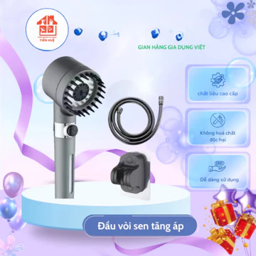 Vòi Sen Tăng Tiết Kiệm Nước Có Lõi Lọc, Đầu Vòi Hoa Sen Massage 3 Chế Độ Áp Suất Cao
