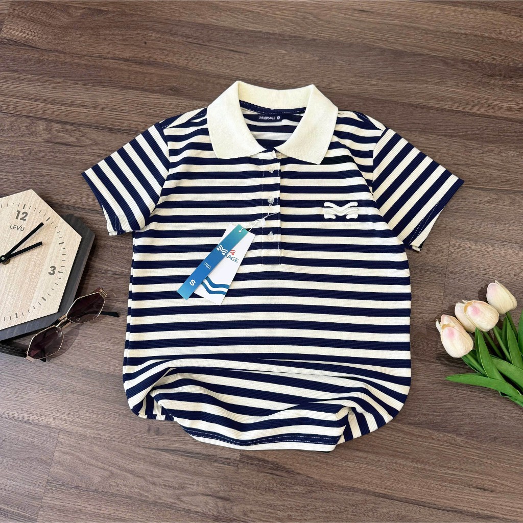 Áo Polo Mirage Sọc Màu Xanh Đen Thanh Lịch, Bắt Mắt Local Brand Chất Cotton Mềm Mịn.