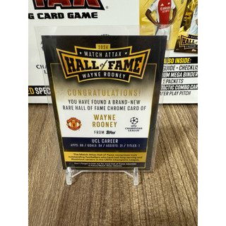 Thẻ Cầu Thủ Bóng Đá Match Attax Hall Of Fame Wayne Rooney 2024/25 24/25 Super Rare Card Siêu Hiếm VIP