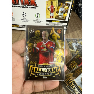 Thẻ Cầu Thủ Bóng Đá Match Attax Hall Of Fame Wayne Rooney 2024/25 24/25 Super Rare Card Siêu Hiếm VIP