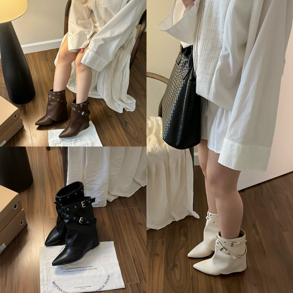 Boots Nữ Da Lì Cao Cấp MIJILI – Mũi Nhọn Cá Tính, Dáng Ôm Chân | Thu Đông 2025
