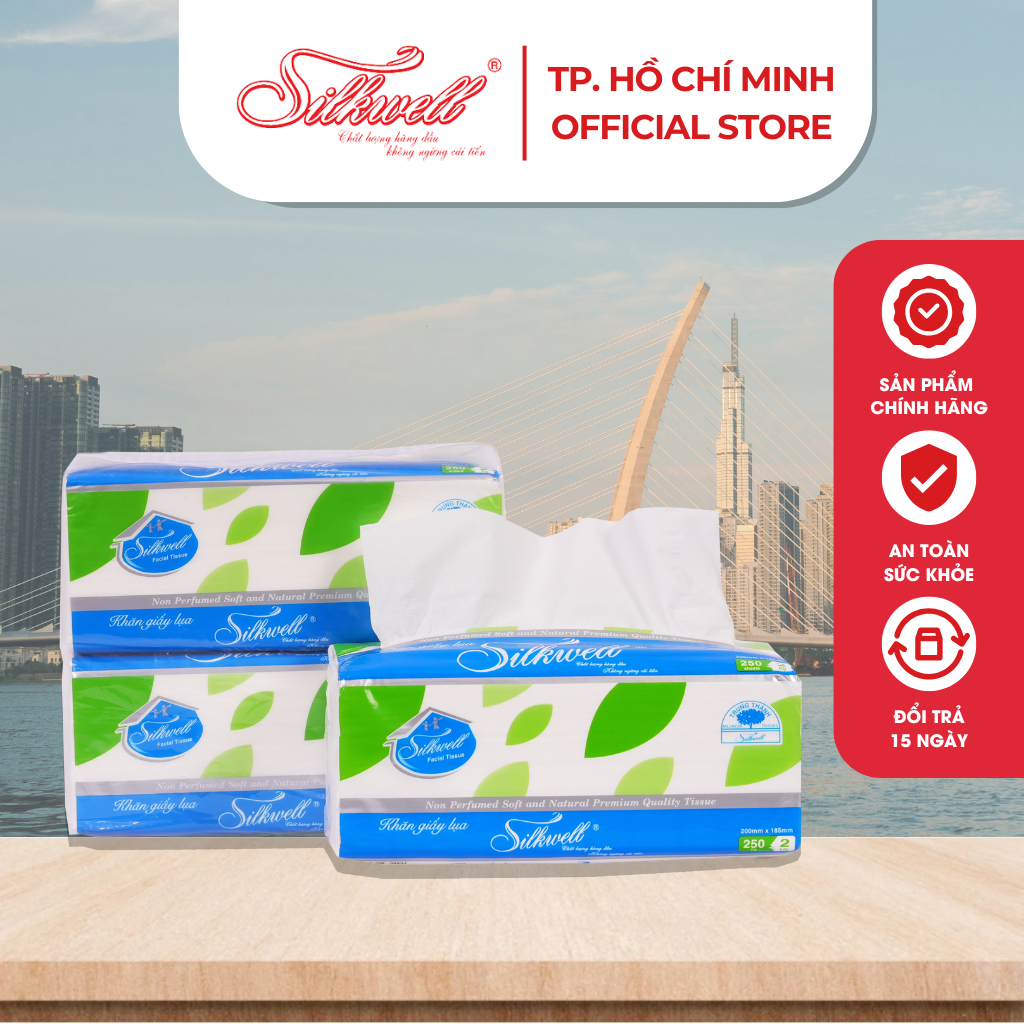 9 gói khăn giấy ăn rút Silkwell 250 tờ 2 lớp dai, mịn, giấy ăn cao cấp an toàn cho gia đình bạn