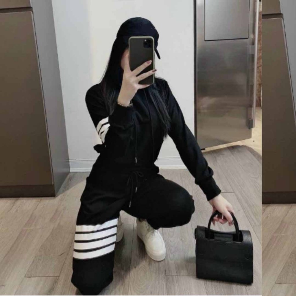 Quần áo thu đông nam nữ, Bộ nỉ nam nữ, Bộ thể thao nam nữ thu đông chất nỉ ( BỘ NỈ BỐN SỌC ) L1
