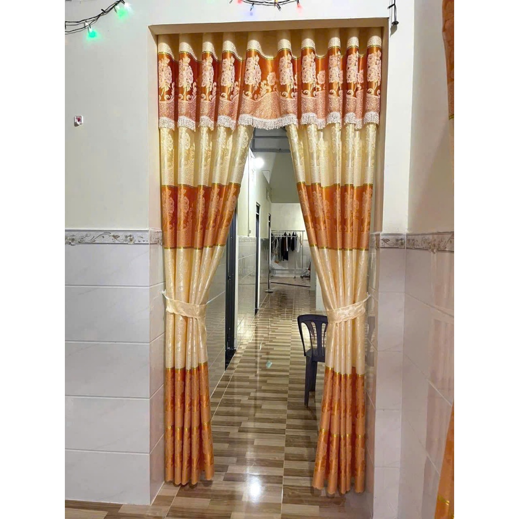 Trọn bộ rèm cửa buồng gấm hoa văn ( không thanh treo & có thanh treo ) RÈM CỬA VIỆT HÀN