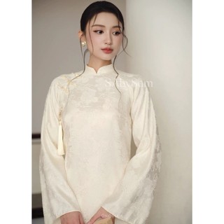 Áo dài cách tân dáng suông trẻ trung Jn Design, áo dài nữ đẹp chất lụa mềm mát mặc cưới hỏi lễ tết JNN STORE J168