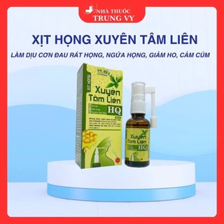 Xịt Họng Keo Ong Xuyên Tâm Liên HQ Hỗ Trợ Giảm Ho Và Đau Ngứa Rát Họng (Chai 30ml)