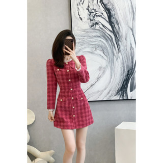 Đầm thiết kế KYE vải dạ màu hồng Tira dress sang trọng