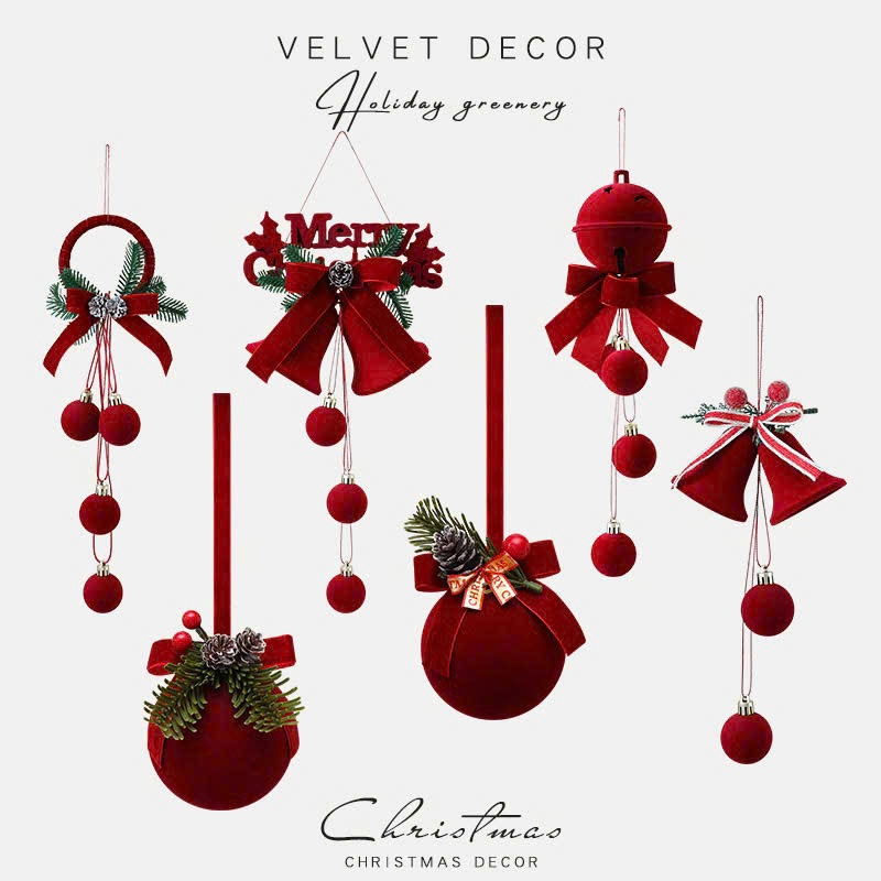 CHUÔNG NHUNG PHỤ KIỆN TRANG TRÍ GIÁNG SINH NOEL, decor giáng sinh cao cấp