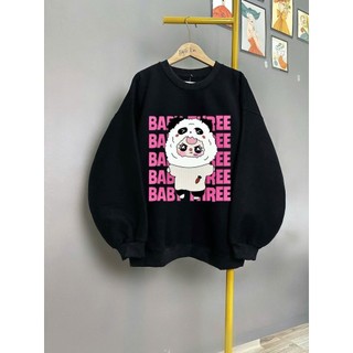 Áo nỉ bông  Sweater cổ tròn dài tay mùa đông form Bigsize nam nữ 40-78kg-quanaothuba