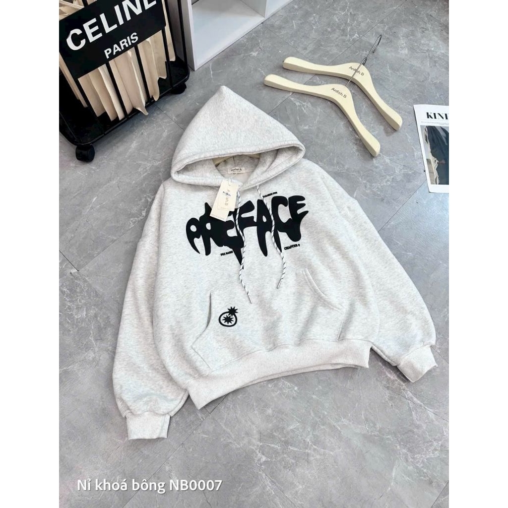 Áo Hoodie 3 ngôi sao Mũ 2 lớp nam nữ form rộng bigsize 40-78kg