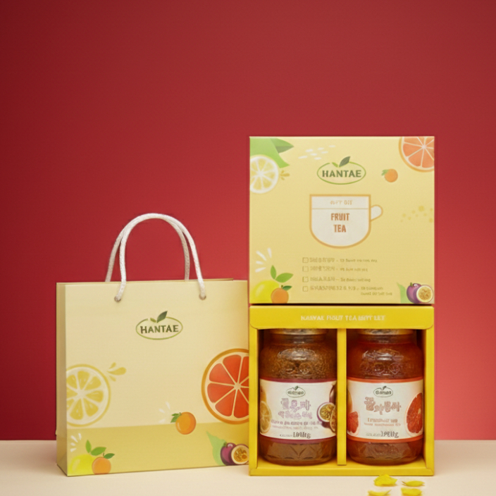 NEW! SET QUÀ TẶNG TRÀ BƯỞI + TRÀ CHANH DÂY MẬT ONG HANTAE sang xịn mịn, ĐẶC BIỆT!!!!