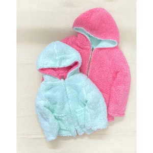 Áo Lông Cừu Trẻ Em 2 Mặt Dư Xịn Hồng Đậm Xanh Mint