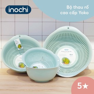 Bộ thau rổ nhựa cao cấp Yoko Inochi loại lớn – nhựa dày bền chắc, thiết kế sang trọng chuẩn Nhật Bản
