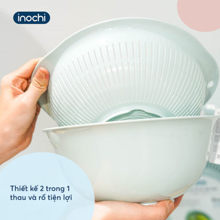 Bộ thau rổ nhựa cao cấp Yoko Inochi loại lớn – nhựa dày bền chắc, thiết kế sang trọng chuẩn Nhật Bản