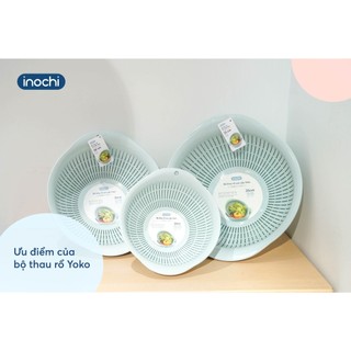 Bộ thau rổ nhựa cao cấp Yoko Inochi loại lớn – nhựa dày bền chắc, thiết kế sang trọng chuẩn Nhật Bản