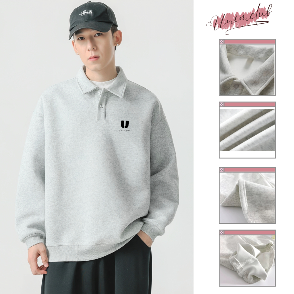 [XẢ KHO] Ao Sweater Nỉ Hàn Polo Unim Club Dáng Rộng Unisex Chất Liệu Cao Cấp Chống Nhăn Đứng Form Không Xù