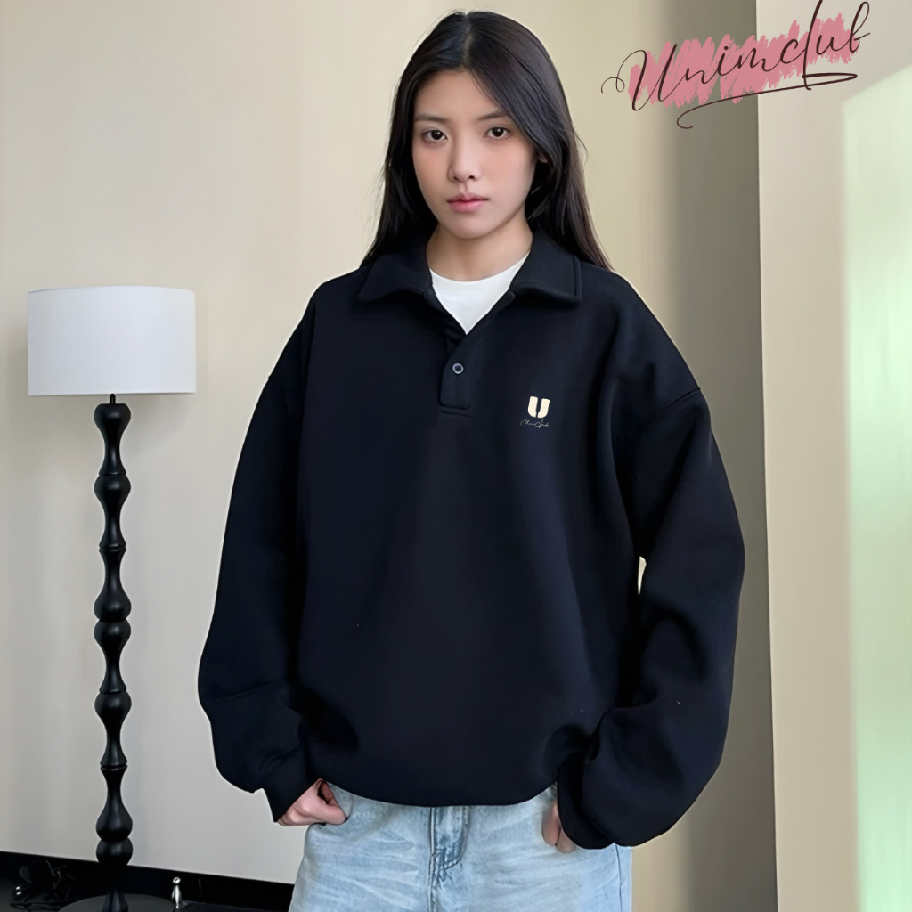 [XẢ KHO] Ao Sweater Nỉ Hàn Polo Unim Club Dáng Rộng Unisex Chất Liệu Cao Cấp Chống Nhăn Đứng Form Không Xù
