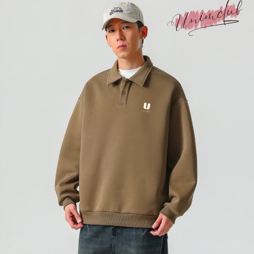 [XẢ KHO] Ao Sweater Nỉ Hàn Polo Unim Club Dáng Rộng Unisex Chất Liệu Cao Cấp Chống Nhăn Đứng Form Không Xù