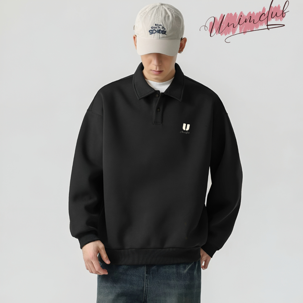 [XẢ KHO] Ao Sweater Nỉ Hàn Polo Unim Club Dáng Rộng Unisex Chất Liệu Cao Cấp Chống Nhăn Đứng Form Không Xù