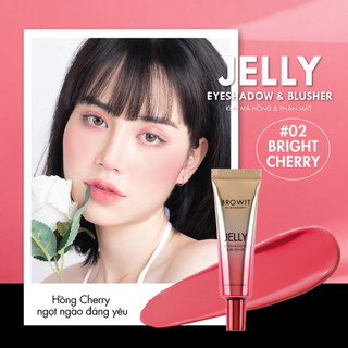 COMBO 2 Kem má hồng và phấn mắt BROWIT Jelly Eyeshadow & Blusher 10g Màu 01Apricot & 03Latte