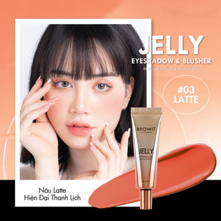 COMBO 2 Kem má hồng và phấn mắt BROWIT Jelly Eyeshadow & Blusher 10g Màu 01Apricot & 03Latte