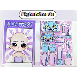 Đồ chơi bóc dán Bộ trang điểm ca sĩ Kpop Demon - Búp bê giấy