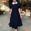 Đầm thiết kế BEMINE cổ sen đính hoa dáng chữ A phù hợp đi làm-B165