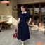 Đầm thiết kế BEMINE cổ sen đính hoa dáng chữ A phù hợp đi làm-B165